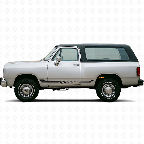 Adesivo in Vinile a Strisce Laterali a Scacchi per Dodge Ramcharger 1974-1993 1
