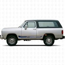 Adesivo in Vinile a Strisce Laterali a Scacchi per Dodge Ramcharger 1974-1993 2