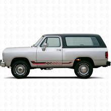 Adesivo in Vinile a Strisce Laterali a Scacchi per Dodge Ramcharger 1974-1993 3