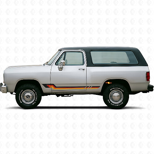 Adesivo in Vinile a Strisce Laterali Stile Vintage per Dodge Ramcharger 1974-1993 1