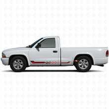 Adesivo in Vinile con Strisce Laterali a Bandiera a Scacchi per Dodge Dakota 1997-2004 3