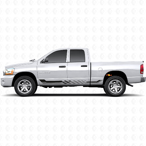Adesivo in Vinile con Strisce Laterali a Scacchi per Dodge Ram 1500 2002-2008 1