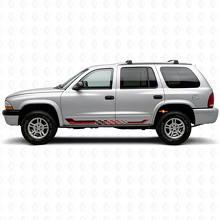 Adesivo Vinile a Strisce Laterali a Scacchi per Dodge Durango 1998-2003 3