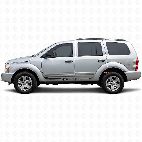 Adesivo in Vinile con Strisce Laterali a Bandiera a Scacchi per Dodge Durango 2004-2009
