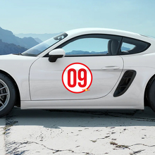 Kit di Adesivi in Vinile Numero Laterale Porta Design Heritage per Porsche 718 Cayman 3