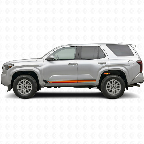 Adesivo laterale in vinile con strisce dritte vintage per Toyota 4Runner 2024+