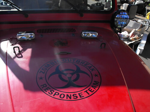 Adesivo in Vinile con Logo Stile Biohazard Zombie per Cofano Jeep Wrangler