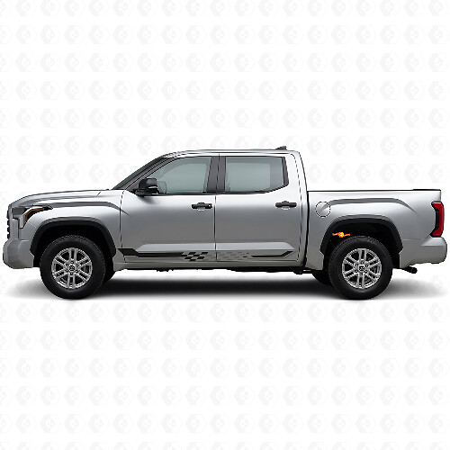 Adesivo in Vinile con Strisce Laterali a Bandiera a Scacchi per Toyota Tundra 2022+