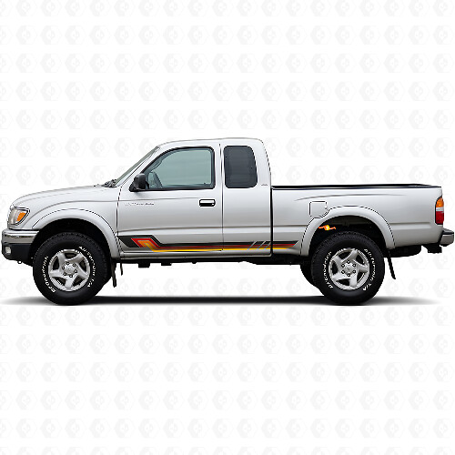Adesivo in vinile a strisce laterali stile vintage per Toyota Tacoma 1995-2004_1