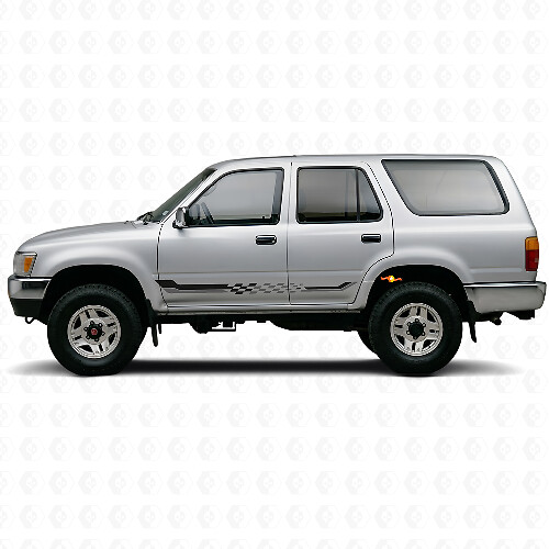 Adesivo in Vinile con Strisce Laterali a Bandiera a Scacchi per Toyota 4Runner 1989-1995_1