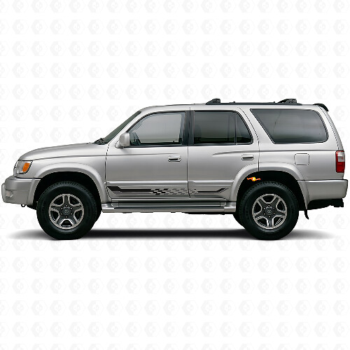 Adesivo in Vinile con Bande Laterali a Bandiera a Scacchi per Toyota 4Runner 1995-2002_1