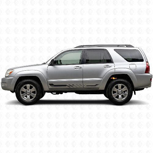 Adesivo in vinile con strisce laterali a scacchi per Toyota 4Runner 2002-2009_1