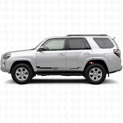 Adesivo in Vinile a Strisce Laterali a Scacchi per Toyota 4Runner 2009-2024_1