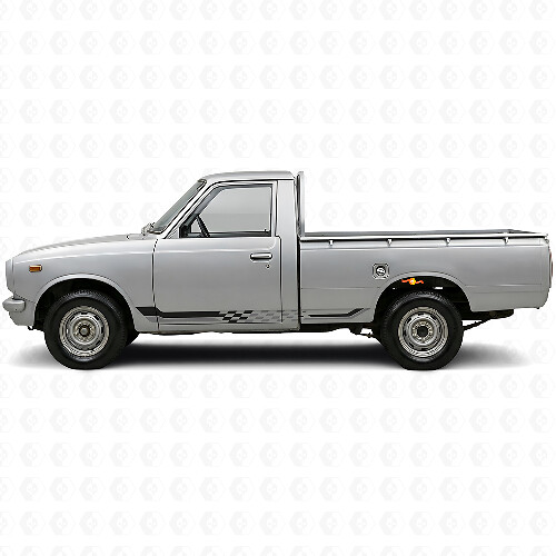 Adesivo in vinile con strisce laterali a bandiera a scacchi per Toyota Hilux 1968-1972_1