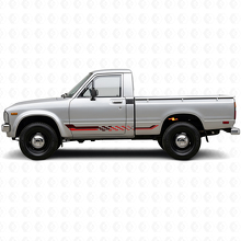 Adesivo in Vinile con Strisce Laterali a Scacchi per Toyota Hilux 1978-1983_3