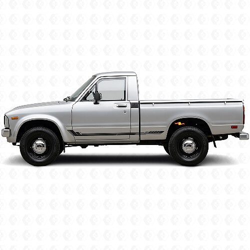 Adesivo in vinile a strisce laterali in stile racing per Toyota Hilux 1978-1983_1