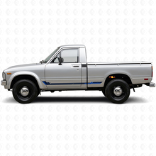 Adesivo in vinile a strisce laterali in stile racing per Toyota Hilux 1978-1983_2