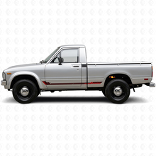 Adesivo in vinile a strisce laterali in stile racing per Toyota Hilux 1978-1983_3