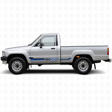 Adesivo in vinile a strisce laterali a scacchi per Toyota Hilux 1983-1988_2