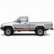 Adesivo in vinile a strisce laterali a scacchi per Toyota Hilux 1983-1988_3