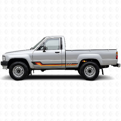 Adesivo in Vinile a Strisce Laterali Stile Vintage per Toyota Hilux 1983-1988_1