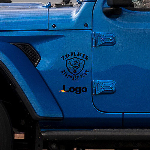 Adesivo in Vinile Logo Squadra di Risposta a un'Invasione Zombie per Jeep Wrangler Rubicon