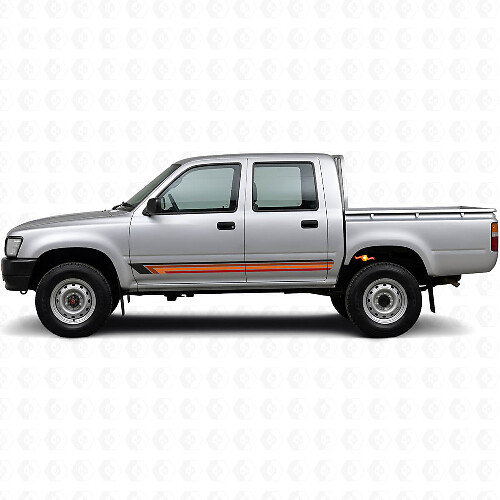 Adesivo Vinile Laterale con Strisce Dritte Vintage per Toyota Hilux 1988-1997_1