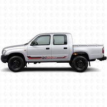 Adesivo in Vinile con Strisce Laterali a Bandiera a Scacchi per Toyota Hilux 1997-2004_3