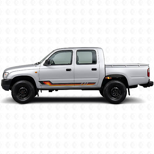 Adesivo in vinile a strisce laterali stile vintage per Toyota Hilux 1997-2004_1