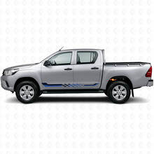 Adesivo in Vinile con Strisce Laterali a Bandiera a Scacchi per Toyota Hilux 2015+_2