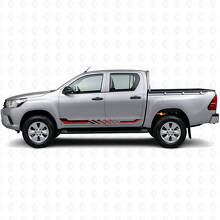 Adesivo in Vinile con Strisce Laterali a Bandiera a Scacchi per Toyota Hilux 2015+_3