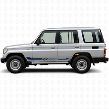 Adesivo in vinile con strisce laterali a bandiera a scacchi per Toyota Land Cruiser Prado 1990-1996_2