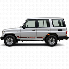 Adesivo in vinile con strisce laterali a bandiera a scacchi per Toyota Land Cruiser Prado 1990-1996_3