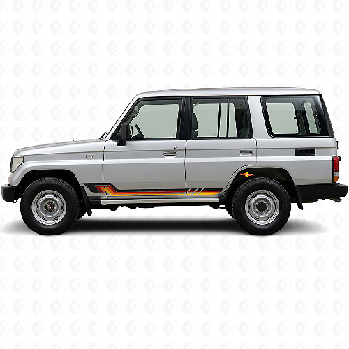 Adesivo in vinile a strisce laterali stile vintage per Toyota Land Cruiser Prado 1990-1996_1