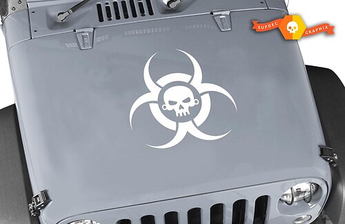 Jeep Rubicon Wrangler Zombie Outbreak Response Team Wrangler Skull Adesivo Decalcomania #3
