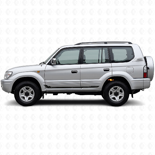 Adesivo in Vinile Strisce Laterali Stile Racing per Toyota Land Cruiser Prado 1996-2002_1