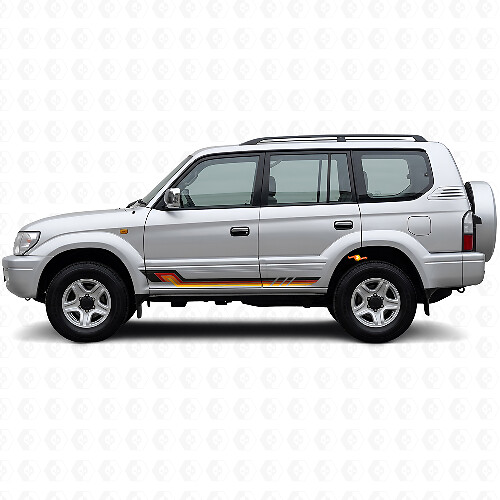 Adesivo in vinile a strisce laterali stile vintage per Toyota Land Cruiser Prado 1996-2002
