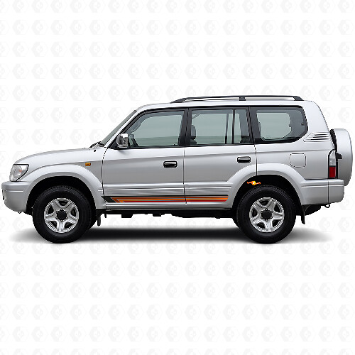 Adesivo Vinile Laterale a Strisce Dritte Vintage per Toyota Land Cruiser Prado 1996-2002_1