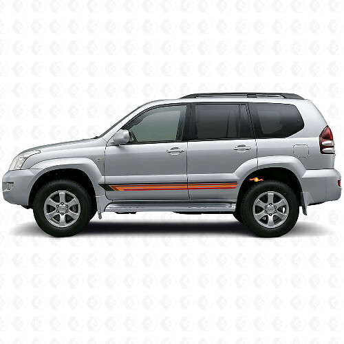 Strisce Verticali Vintage Adesivi Laterali in Vinile per Toyota Land Cruiser Prado 2002-2009