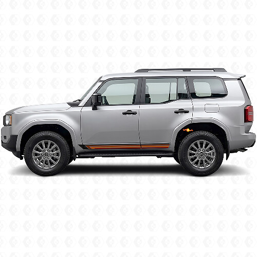 Adesivo Vinile Laterale a Strisce Dritte Vintage per Toyota Land Cruiser Prado 2023+_1
