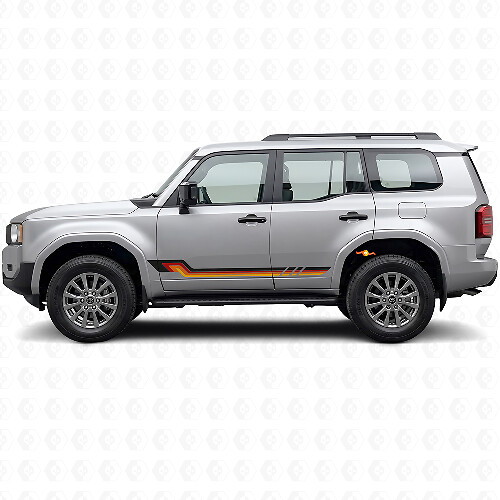 Adesivo in vinile a strisce laterali stile vintage per Toyota Land Cruiser Prado 2023+_1