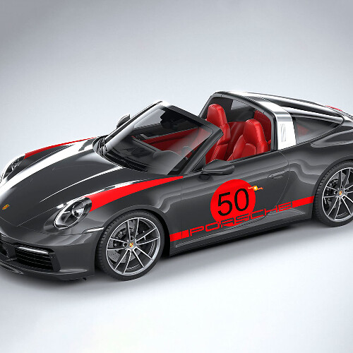 Adesivo Vinilico con Strisce Laterali in Stile Heritage per Porsche 911 Targa 4S