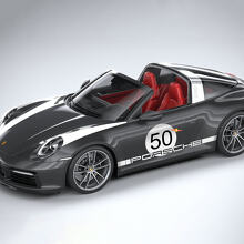 Adesivo Vinilico con Strisce Laterali in Stile Heritage per Porsche 911 Targa 4S_2