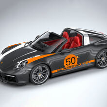 Adesivo Vinilico con Strisce Laterali in Stile Heritage per Porsche 911 Targa 4S_3