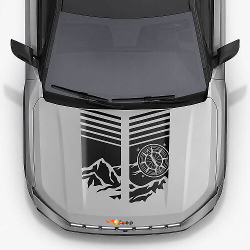 Adesivo in Vinile Strisce Cofano Mountain Style per Jeep Compass 2026 1