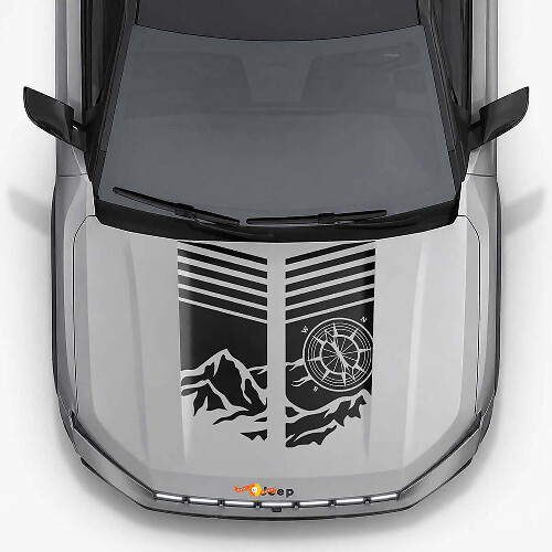 Adesivo in Vinile Strisce Cofano Mountain Style per Jeep Compass 2026
