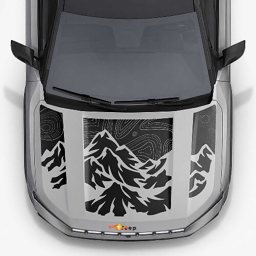 Adesivo in vinile a strisce con stile topografico montano per Jeep Compass 2026 1
