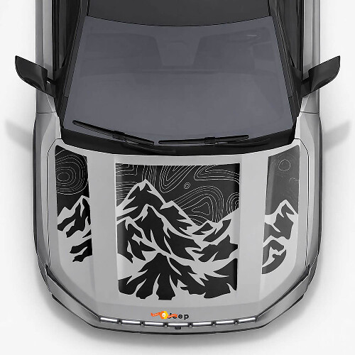 Adesivo in vinile a strisce con stile topografico montano per Jeep Compass 2026