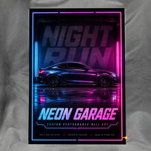 Pannello Artistico da Parete in Acrilico Lucido Performance Neon Garage 2
