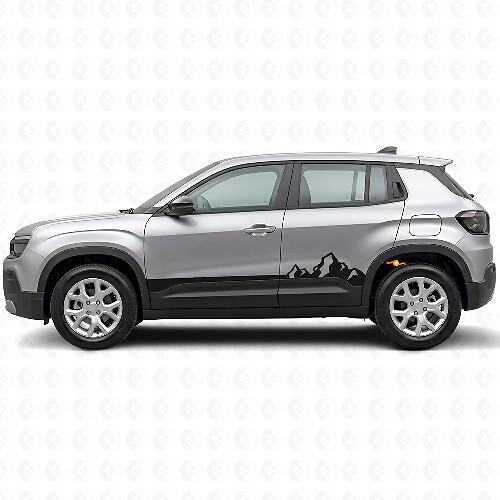 Adesivo in Vinile a Strisce Sottili Montagne per Battitacco Jeep Avenger 2023+_1